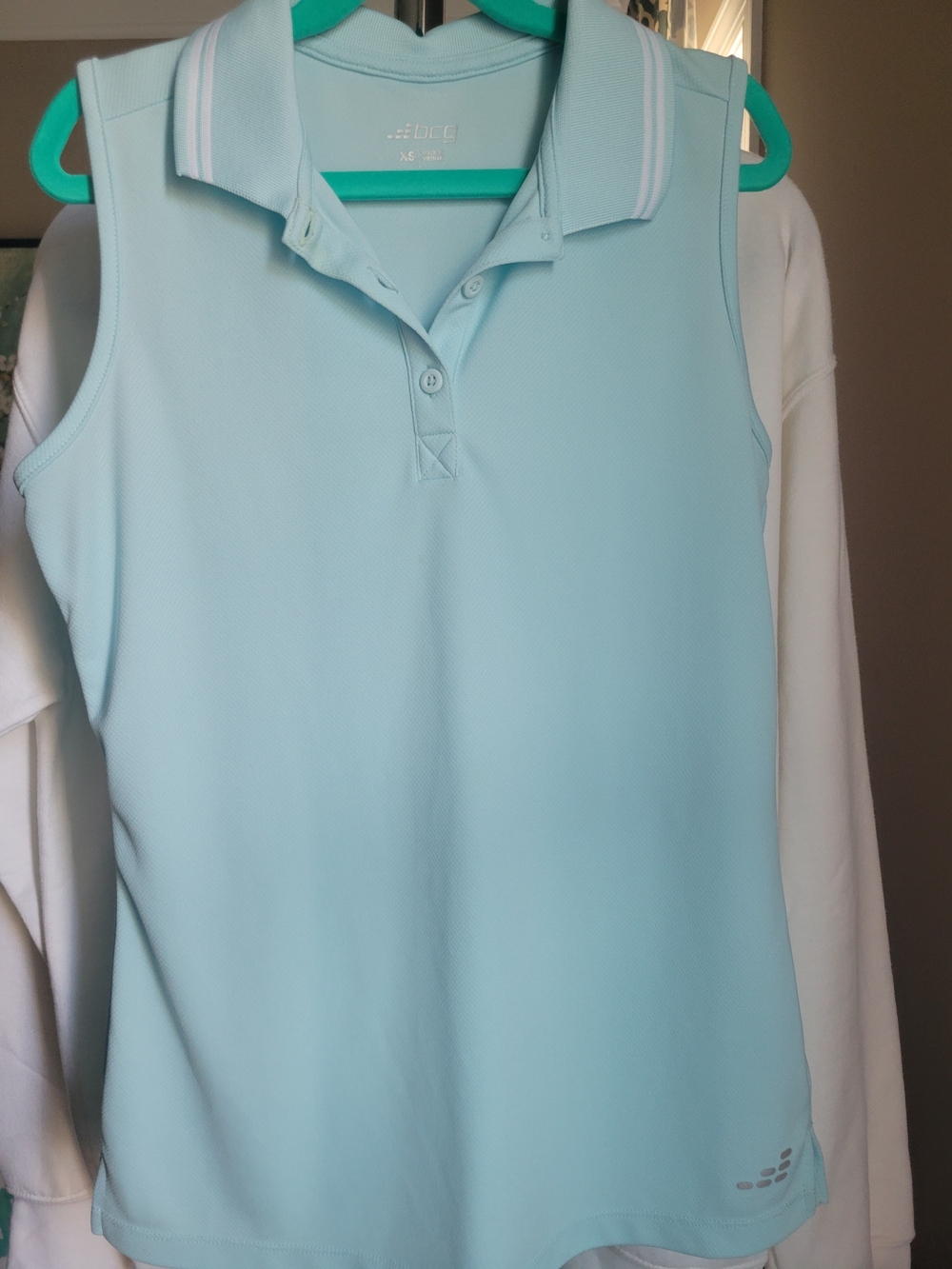 bcg Light Aqua Sleeveless Polo Tank